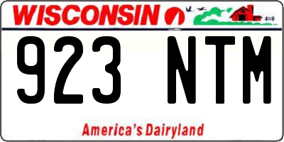 WI license plate 923NTM