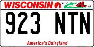 WI license plate 923NTN