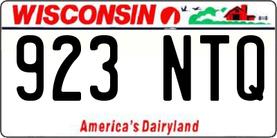 WI license plate 923NTQ