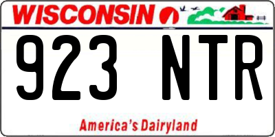 WI license plate 923NTR