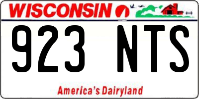 WI license plate 923NTS