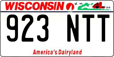 WI license plate 923NTT