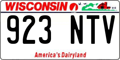 WI license plate 923NTV