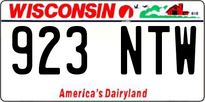 WI license plate 923NTW
