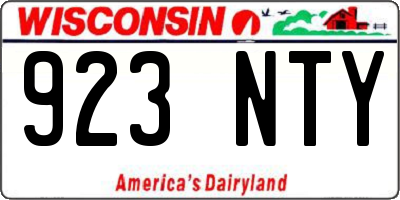 WI license plate 923NTY