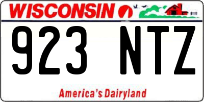 WI license plate 923NTZ