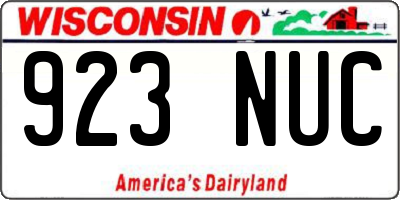 WI license plate 923NUC