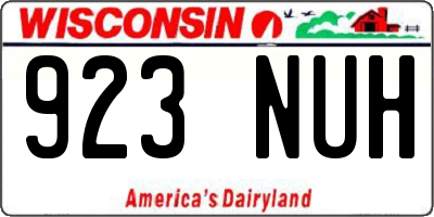 WI license plate 923NUH