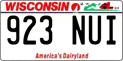 WI license plate 923NUI