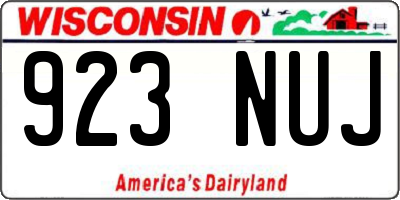 WI license plate 923NUJ