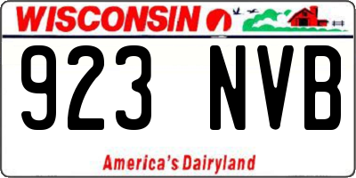 WI license plate 923NVB