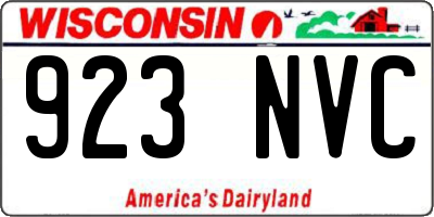 WI license plate 923NVC