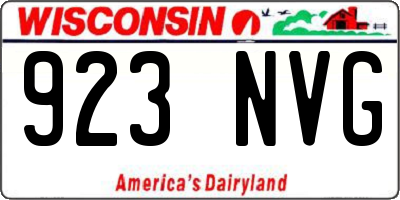 WI license plate 923NVG