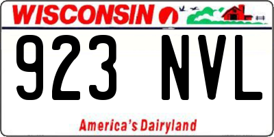 WI license plate 923NVL