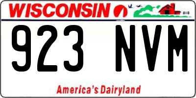 WI license plate 923NVM