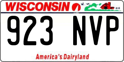 WI license plate 923NVP
