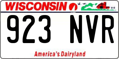 WI license plate 923NVR