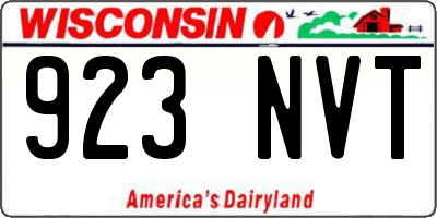 WI license plate 923NVT