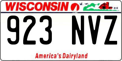 WI license plate 923NVZ