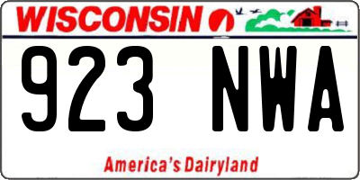 WI license plate 923NWA