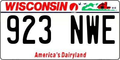 WI license plate 923NWE