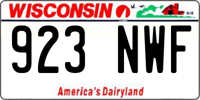 WI license plate 923NWF