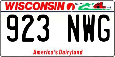 WI license plate 923NWG
