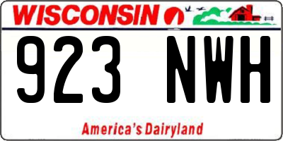 WI license plate 923NWH