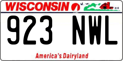WI license plate 923NWL