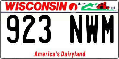 WI license plate 923NWM