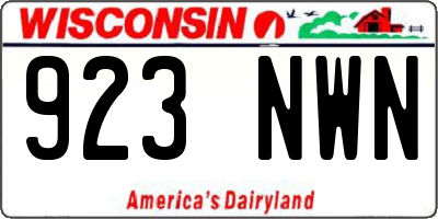 WI license plate 923NWN