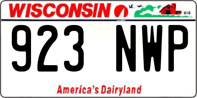 WI license plate 923NWP