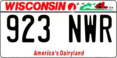 WI license plate 923NWR