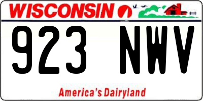 WI license plate 923NWV