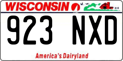 WI license plate 923NXD