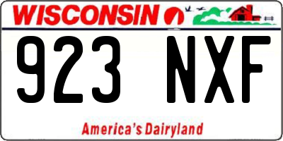 WI license plate 923NXF