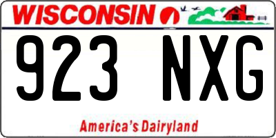 WI license plate 923NXG