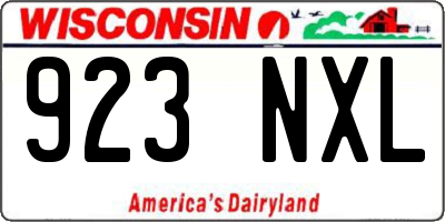 WI license plate 923NXL
