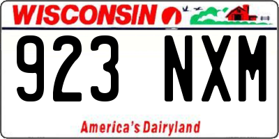 WI license plate 923NXM