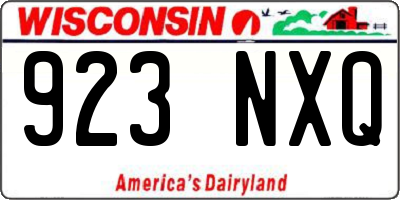 WI license plate 923NXQ