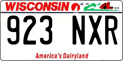 WI license plate 923NXR