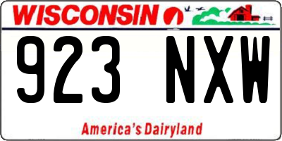 WI license plate 923NXW