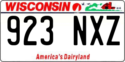 WI license plate 923NXZ