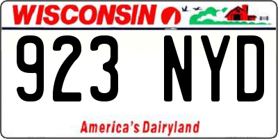 WI license plate 923NYD