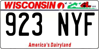 WI license plate 923NYF