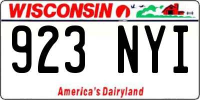 WI license plate 923NYI