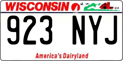 WI license plate 923NYJ