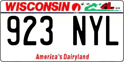 WI license plate 923NYL