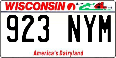 WI license plate 923NYM