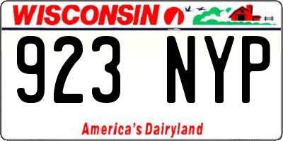 WI license plate 923NYP